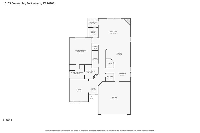3,620/Mo, 10105 Cougar Trl Fort Worth, TX 76108 Floorplan View