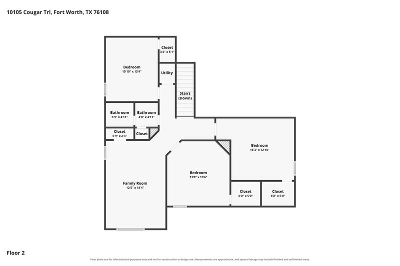 2,380/Mo, 10105 Cougar Trl Fort Worth, TX 76108 Floorplan View 2