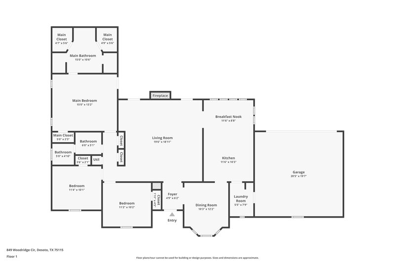 2,140/Mo, 849 Woodridge Cir Desoto, TX 75115 Floor Plan View