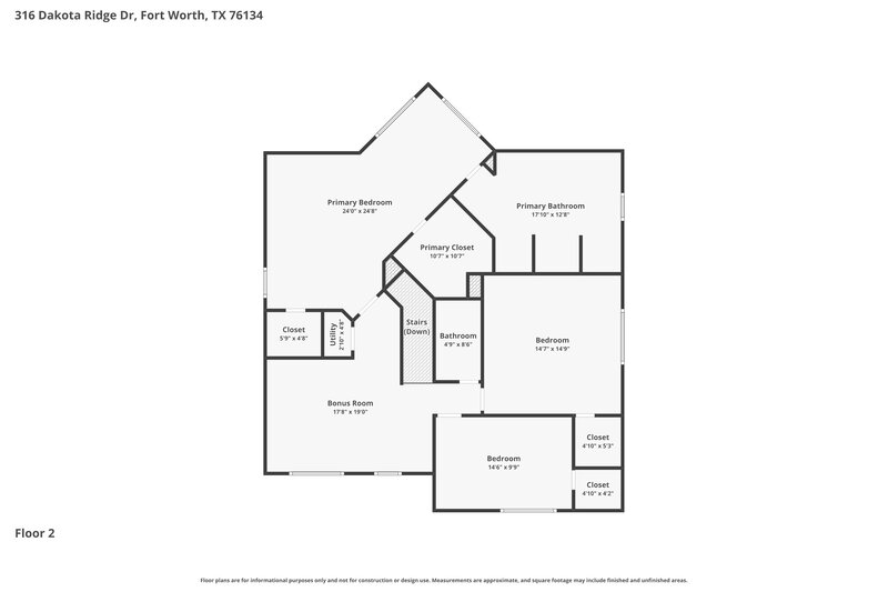 2,150/Mo, 316 Dakota Ridge Dr Fort Worth, TX 76134 Floor Plan View 2