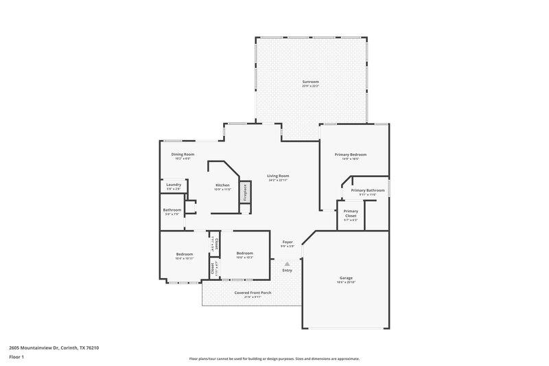 2,040/Mo, 2605 Mountainview Dr Corinth, TX 76210 Floor Plan View