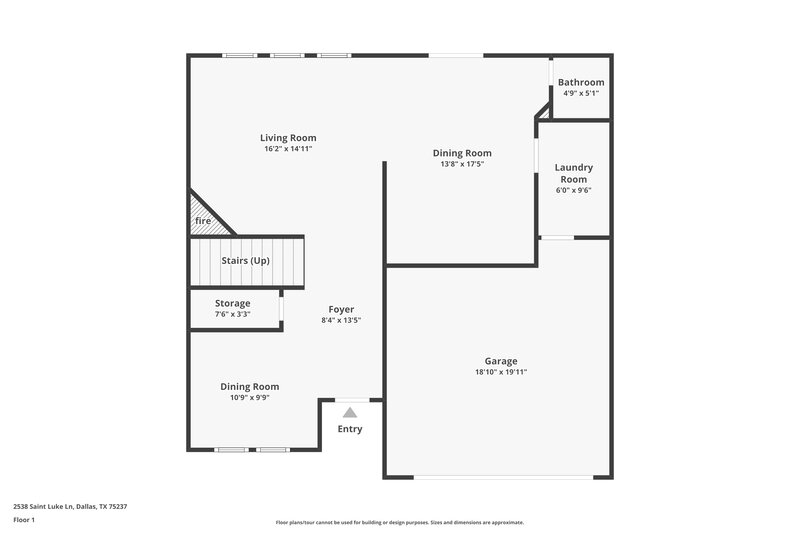2,730/Mo, 2538 Saint Luke Ln Dallas, TX 75237 Floor Plan View