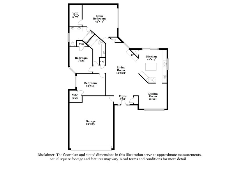 2,080/Mo, 6428 Peggy Dr Fort Worth, TX 76133 Floor Plan View