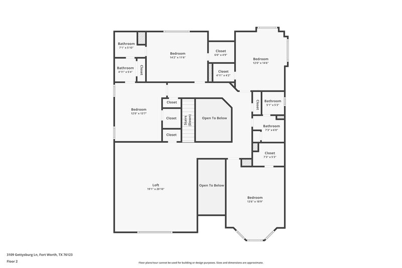 2,505/Mo, 3109 Gettysburg Ln Fort Worth, TX 76123 Floor Plan View 2