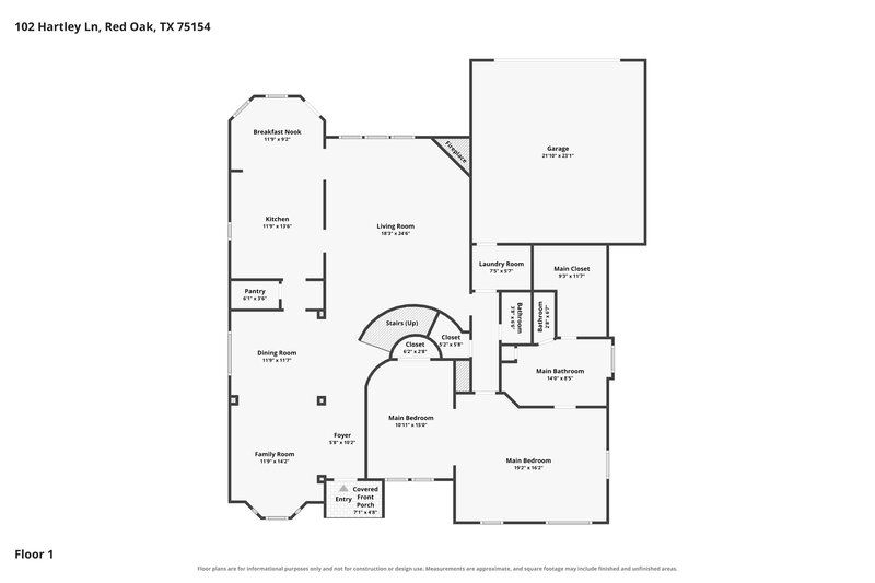 3,345/Mo, 102 Hartley Ln Red Oak, TX 75154 Floor Plan View
