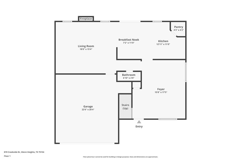 3,430/Mo, 819 Creekside Dr Glenn Heights, TX 75154 Floor Plan View