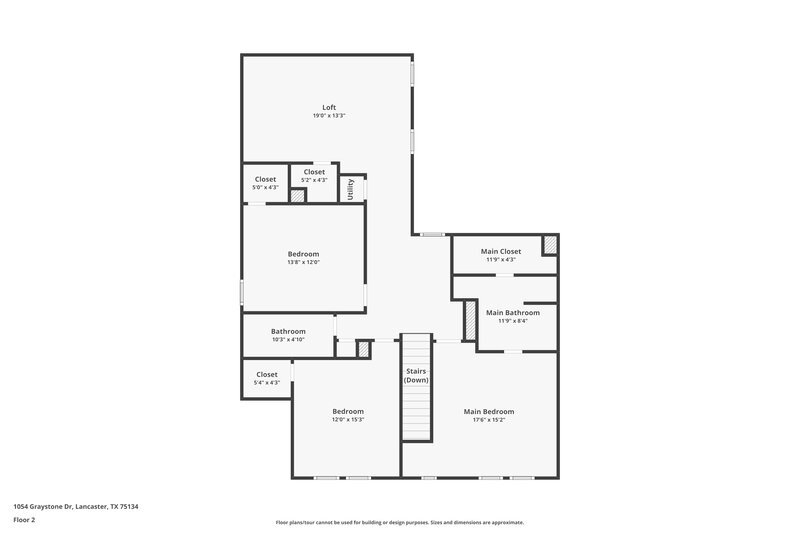 2,190/Mo, 1054 Graystone Dr Lancaster, TX 75134 Floor Plan View 2