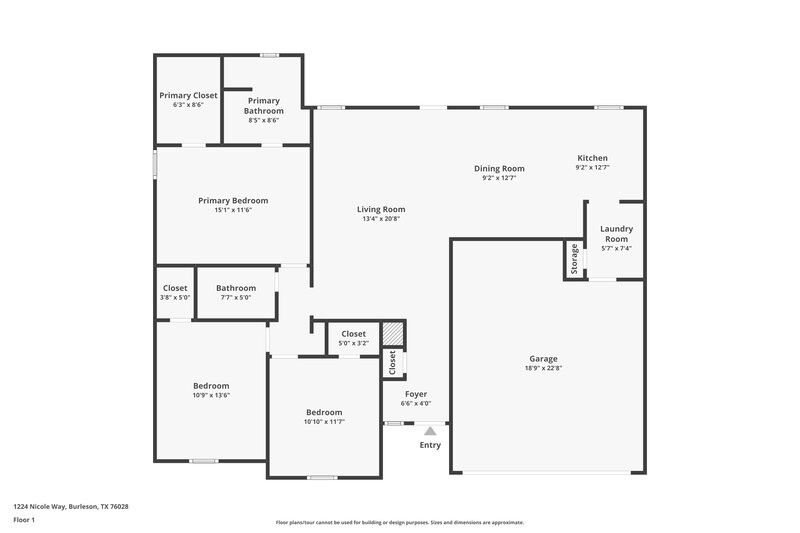 1,785/Mo, 1224 Nicole Way Burleson, TX 76028 Floor Plan View