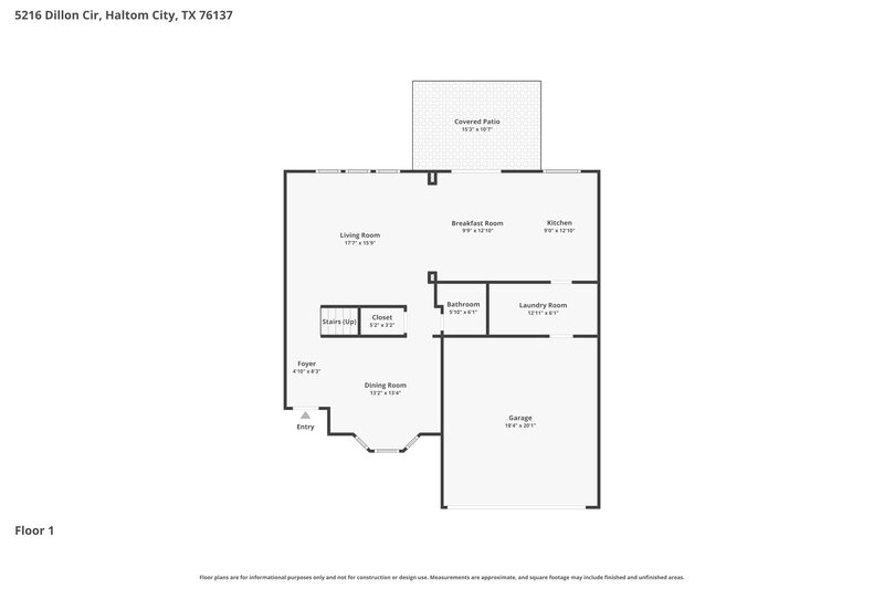 2,445/Mo, 5216 Dillon Cir Haltom City, TX 76137 Floor Plan View