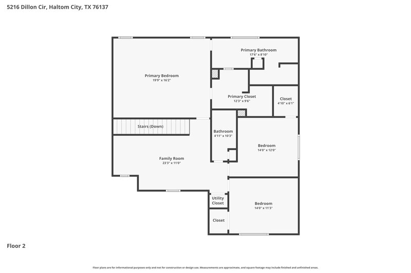 2,445/Mo, 5216 Dillon Cir Haltom City, TX 76137 Floor Plan View 2