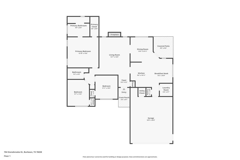 1,870/Mo, 704 Stonebrooke Dr Burleson, TX 76028 Floor Plan View
