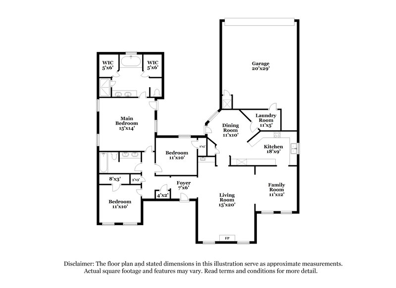 3,180/Mo, 605 Wisterglen Dr Desoto, TX 75115 Floor Plan View