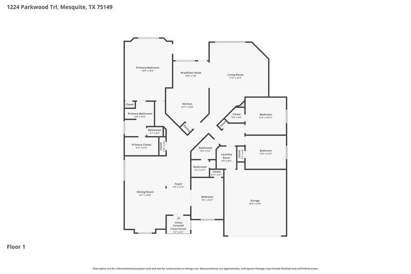 0/Mo, 1224 Parkwood Trl Mesquite, TX 75149 Floor Plan View