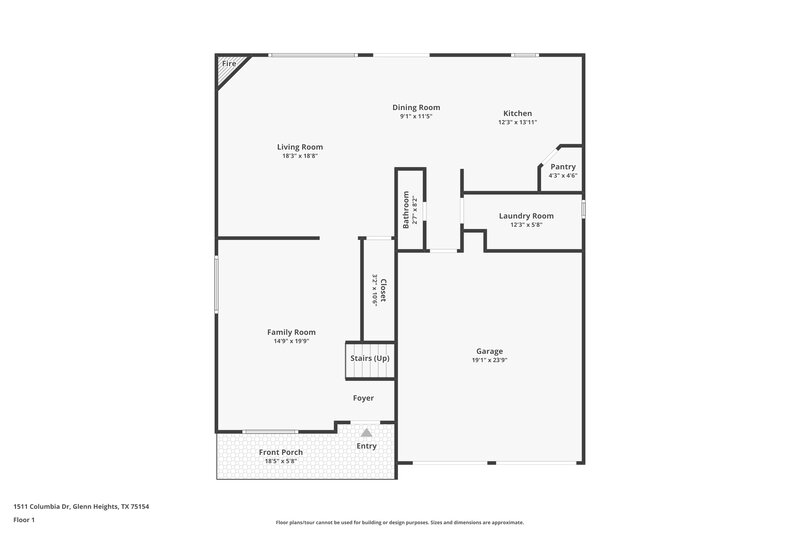 2,210/Mo, 1511 Columbia Dr Glenn Heights, TX 75154 Floorplan View