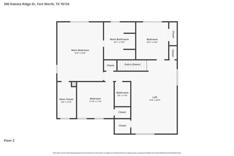 2,115/Mo, 300 Dakota Ridge Dr Fort Worth, TX 76134 Floor Plan View 2