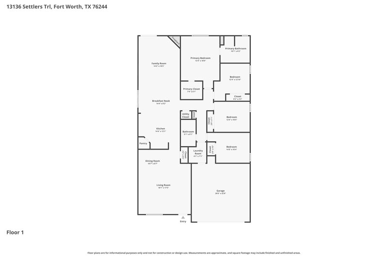 2,310/Mo, 13136 Settlers Trl Fort Worth, TX 76244 Floor Plan View