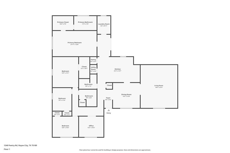 2,170/Mo, 1248 Poetry Road Royse City, TX 75189 Floor Plan View