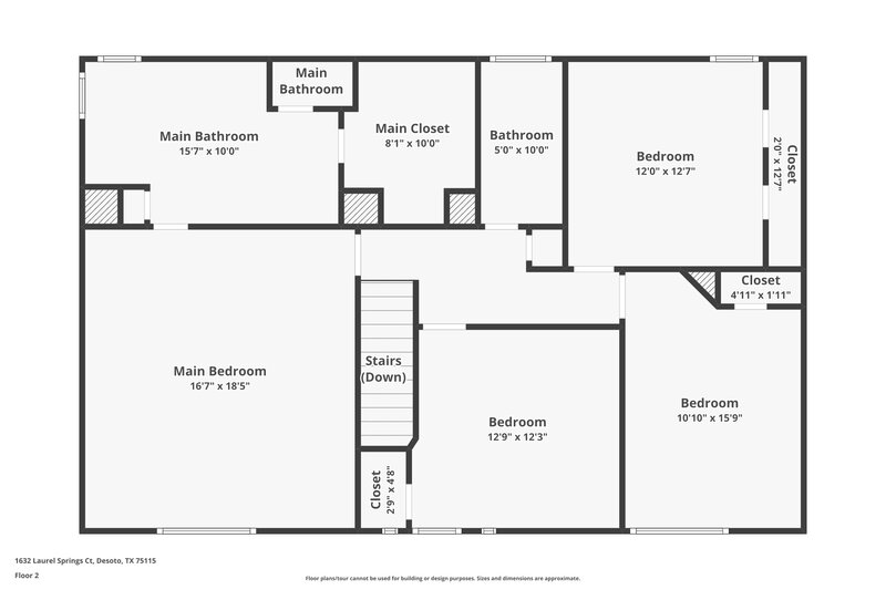 2,515/Mo, 1632 Laurel Springs Ct Desoto, TX 75115 Floor Plan View 2