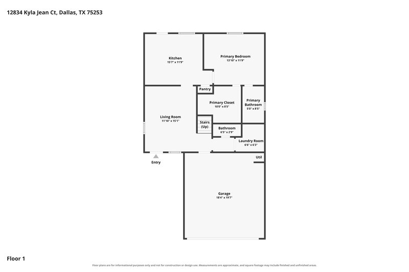 0/Mo, 12834 Kyla Jean Court Dallas, TX 75253 Floor Plan View