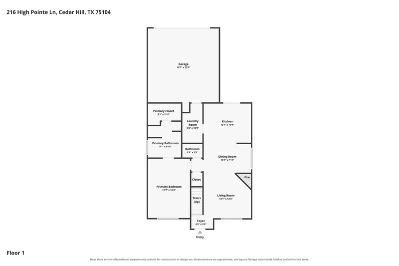 2,405/Mo, 216 High Pointe Ln Cedar Hill, TX 75104 Floor Plan View