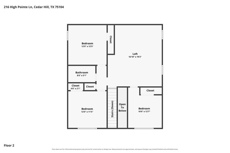 2,405/Mo, 216 High Pointe Ln Cedar Hill, TX 75104 Floor Plan View 2