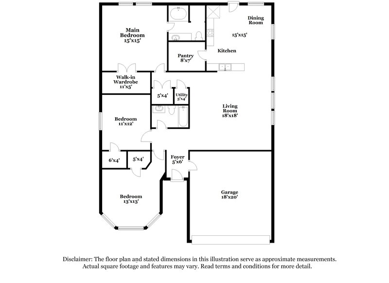 2,270/Mo, 5521 Hunters Bend Ln Dallas, TX 75249 Floor Plan View