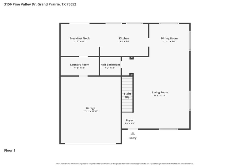 2,760/Mo, 3156 Pine Valley Drive Grand Prairie, TX 75052 Floor Plan View