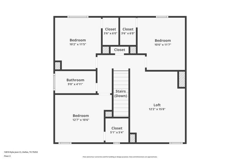 2,405/Mo, 12810 Kyla Jean Court Dallas, TX 75253 Floor Plan View