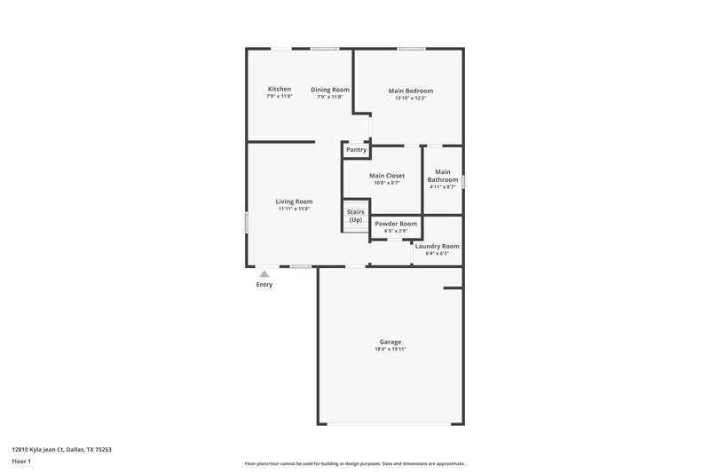 2,405/Mo, 12810 Kyla Jean Court Dallas, TX 75253 Floor Plan View 2