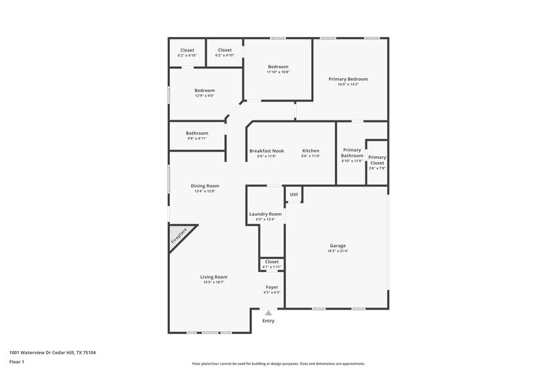 2,095/Mo, 1001 Waterview Dr Cedar Hill, TX 75104 Floor Plan View