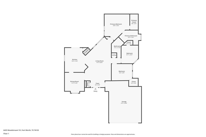 1,920/Mo, 6423 Woodstream Trl Fort Worth, TX 76133 Floor Plan View