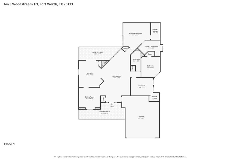 1,880/Mo, 6423 Woodstream Trl Fort Worth, TX 76133 Floor Plan View