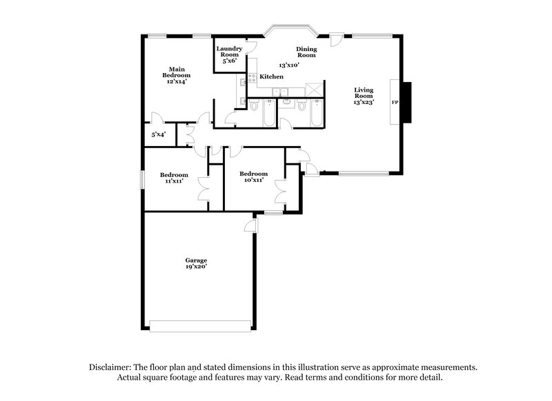 1,960/Mo, 7051 South Meadow Drive E Fort Worth, TX 76133 Floor Plan View