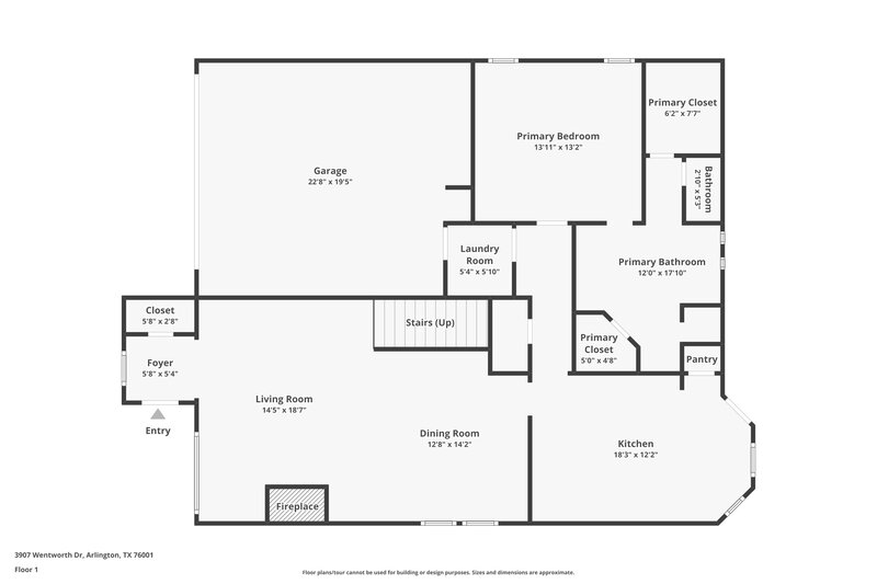 2,325/Mo, 3907 Wentworth Drive Arlington, TX 76001 Floor Plan View