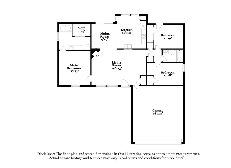 1,850/Mo, 1503 Waxwing Ct Arlington, TX 76018 Floorplan View