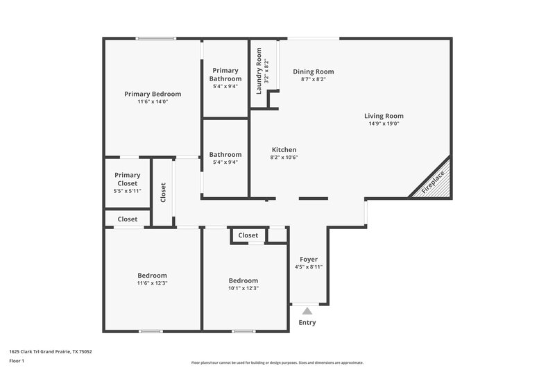2,145/Mo, 1625 Clark Trl Grand Prairie, TX 75052 Floor Plan View