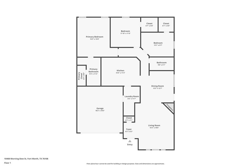 1,850/Mo, 10408 Morning Dew St Fort Worth, TX 76108 Floor Plan View