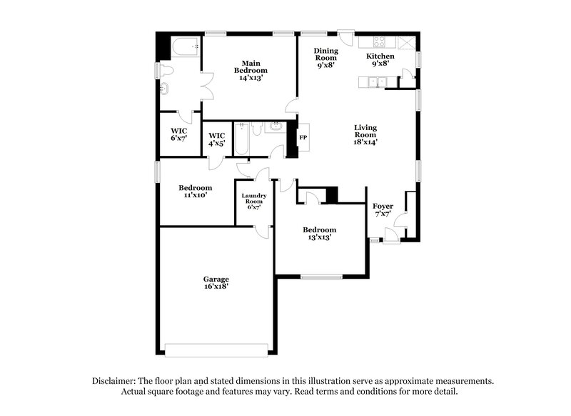 2,020/Mo, 4901 Fox Ridge McKinney, TX 75071 Floorplan View