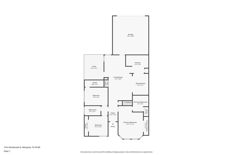 2,015/Mo, 1141 Paintbrush St Mesquite, TX 75149 Floor Plan View