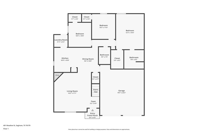 2,025/Mo, 401 Meadow St. Saginaw, TX 76179 Floor Plan View