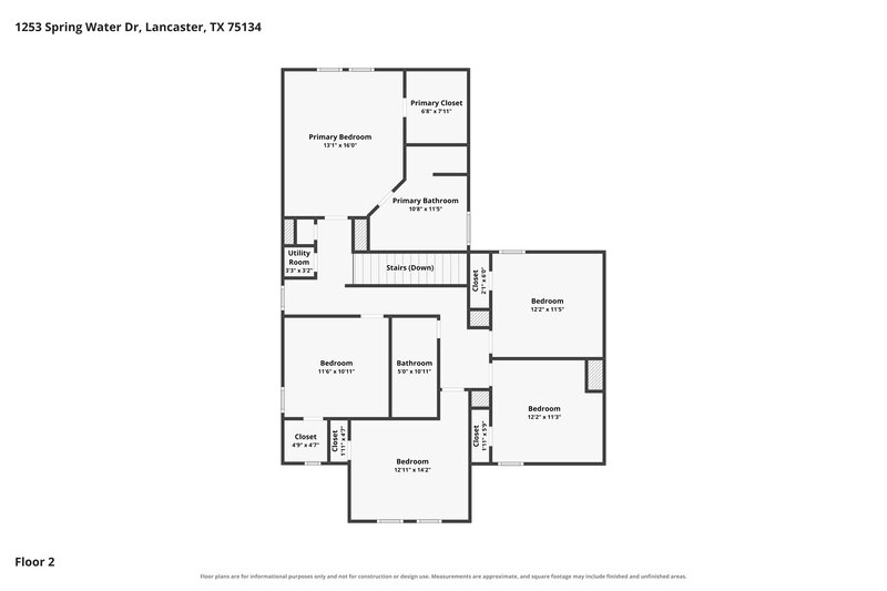 2,585/Mo, 1253 Spring Water Drive Lancaster, TX 75134 Floor Plan View 2