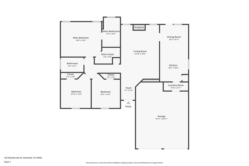 2,030/Mo, 123 Woodcreek Dr Rockwall, TX 75032 Floor Plan View