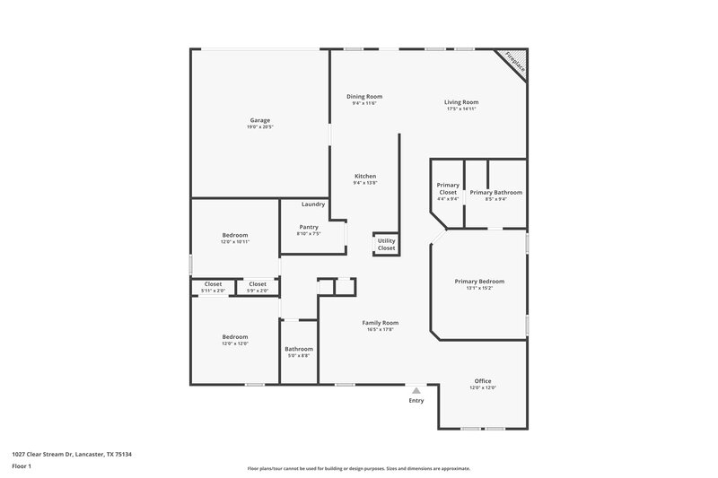 2,160/Mo, 1027 Clear Stream Drive Lancaster, TX 75134 Floor Plan View