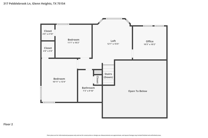 2,360/Mo, 317 Pebblebrook Ln. Glenn Heights, TX 75154 Floor Plan View