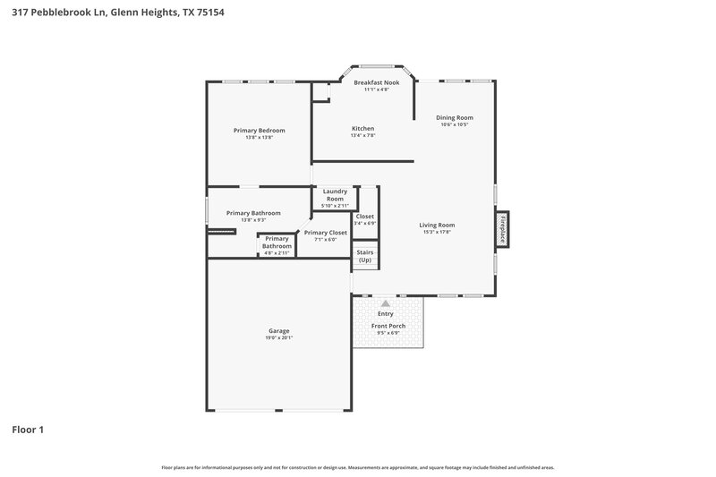2,360/Mo, 317 Pebblebrook Ln. Glenn Heights, TX 75154 Floor Plan View 2
