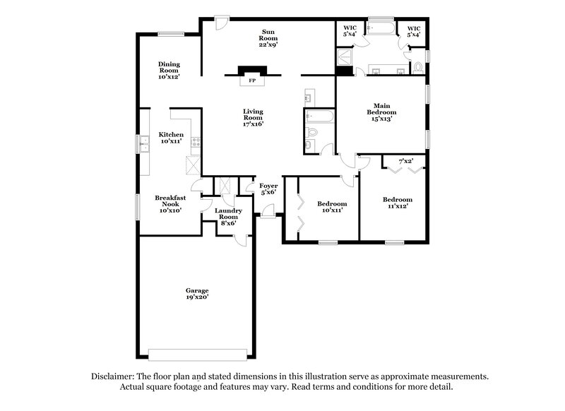 2,620/Mo, 7312 Meadow Creek Dr. Fort Worth, TX 76133 Floor Plan View