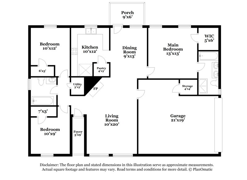 1,695/Mo, 1208 Audra Lane Denton, TX 76209 Floor Plan View