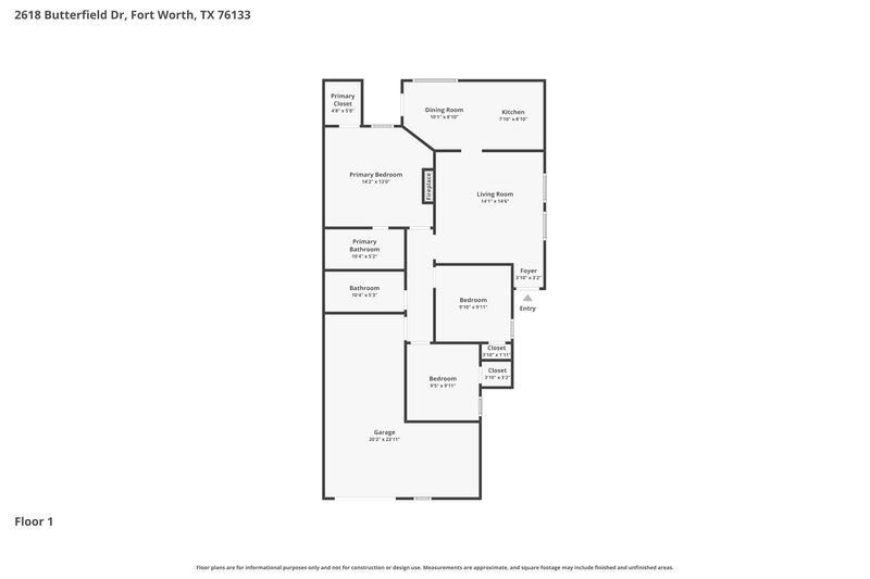 0/Mo, 2618 Butterfield Drive Fort Worth, TX 76133 Floor Plan View