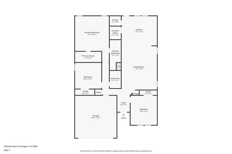 2,250/Mo, 1037 Bannack Dr Arlington, TX 76001 Floor Plan View