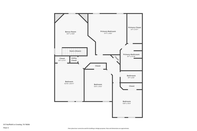 2,920/Mo, 517 Nuffield Lane Crowley, TX 76036 Floor Plan View 2